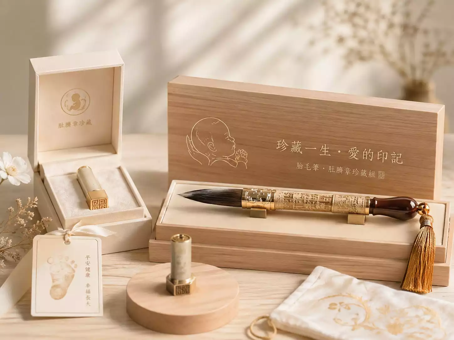 胎毛筆與肚臍章